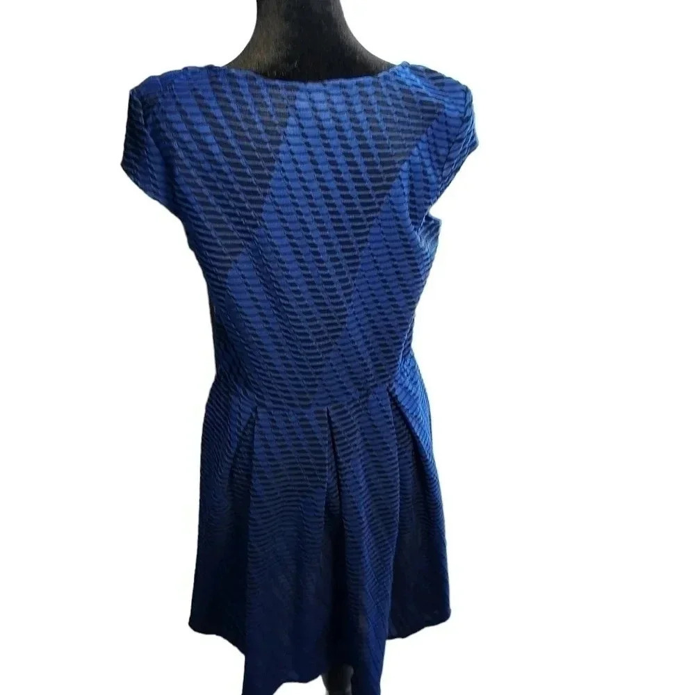 Iz Byer Blue & Black Mini Dress Medium - Picture 5 of 15